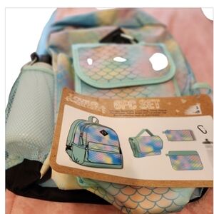 Mermaid Scale Print Design, 6 Piece Bkpack Set ☆ Firm On Price